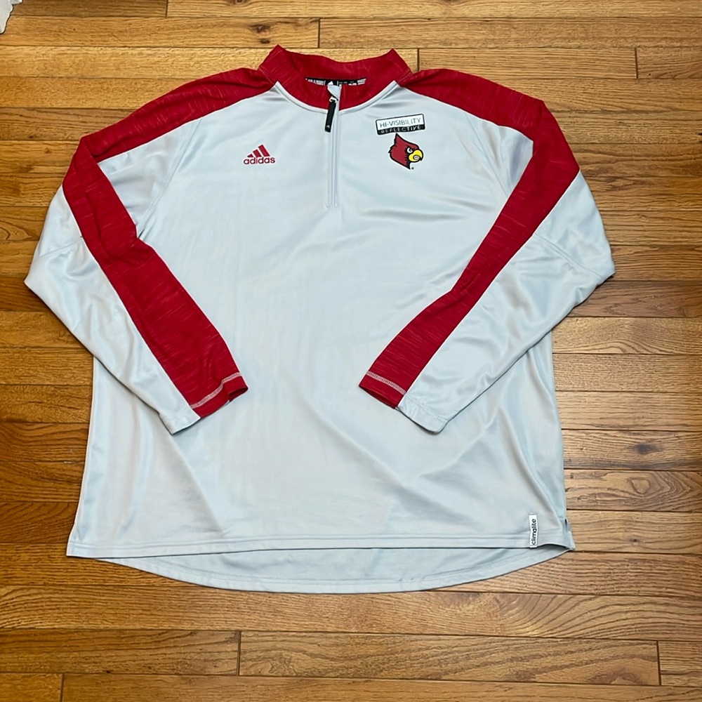 Adidas U of L Cardinals Climalite Quarterzip — 2XL